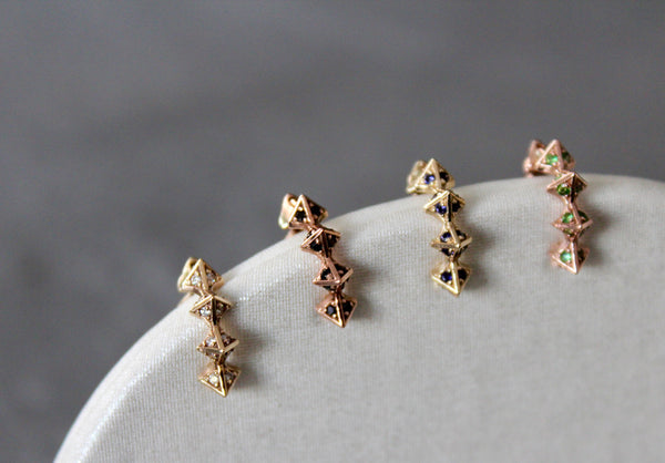 Faceted Spike Gemstone Huggies