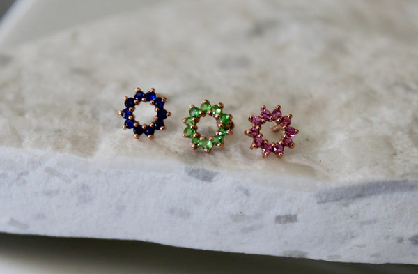 Halo Gemstone Stud